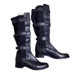 Cole Haan Women's 8.5 Black Leather & Synthetic 3 Buckle Knee High Nike AIR